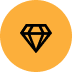 Icon showing an orange circle with a diamond shape