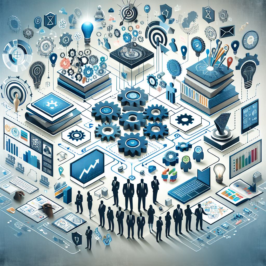 AI generated image showing technology and people representing the WeChange.AI learn section of the website